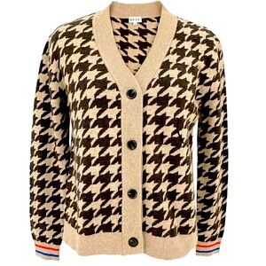 KULE Revolve houndstooth cashmere wool blend cardigan Sz M
